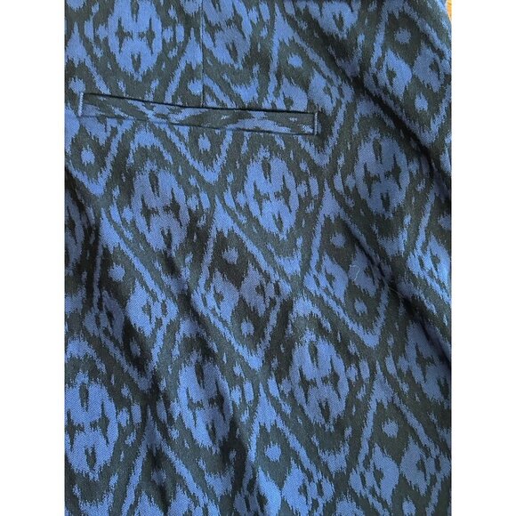 Chico's Women's Black & Navy Blue Aztac Print Pants Pull On Stretch Size 0.5 (6) - Picture 3 of 8